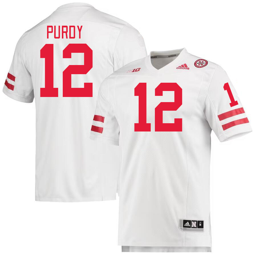 Men #12 Chubba Purdy Nebraska Cornhuskers College Football Jerseys Stitched Sale-White